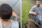 「うわぁ～、大きいぞ！！」目を真ん丸にして驚く男性。大物を釣って大興奮のカップルが微笑ましい