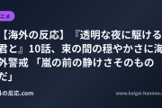 【海外の反応】『透明な夜に駆ける君と』10話、束の間の穏やかさに海外警戒 「嵐の前の静けさそのものだ」
