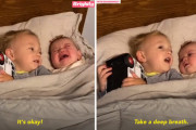 泣いている妹を落ち着かせる2才のお兄ちゃん。その方法が真理だと称賛される
