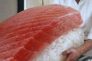 海外「世界一大きい握り寿司決定！」前世が熊だったからこれくらい食べちゃうよｗｗｗ