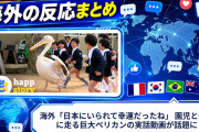 海外「日本にいられて幸運だったね」 園児と一緒に走る巨大ペリカンの実話動画が話題に