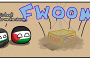【アメリカ】ガザへの食料空輸援助【ポーランドボール】