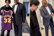 佐々木朗希とバスケ界レジェンドの2ショットに全米騒然！←「同じくらい背が高い！」（海外の反応）