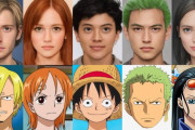 外国人「ワンピースのキャラをAIで実写化してみた、アジア人はゾロだけだ」