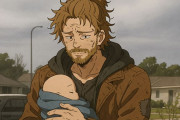 子供を抱いて散歩してたらホームレスに間違えられ通報されたアーティスト男性