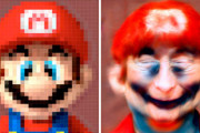 外国人「どんなドット画像でも補正してくれるAIで遊んでみよう」