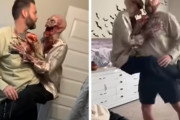 怖すぎる⁉ホラー度高めのハロウィンコスチュームで家族を驚かすお父さん！