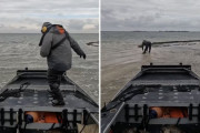 【海外】波の中に見えた影！驚いた動物たちを救った男の話✨