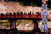 日本三大桜の名所！青森県の弘前城が絶景！！外国人「桜の木と赤い橋の組み合わせが最高！！」