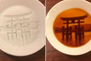 海外「こういう発想が出来るから日本の感性は侮れないんだよなぁ」厳島神社が浮き出るお皿を見た外国人、歓喜する。