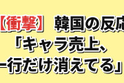 【衝撃】韓国人「日本のキャラ売上10年分、1行だけ途中で消えてる」