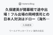 久保建英が開幕戦で途中出場！フル出場の岡崎慎司との日本人対決はドロー（海外の反応）