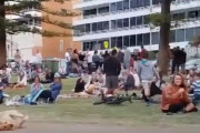 海外「帰りたくないわん…」　沢山の人のなかで大袈裟に帰りたくないアピールする犬VS飼い主　海外の反応