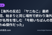 【海外の反応】『ヤニねこ』最終回、始まりと同じ場所で終わり海外が名残を惜しむ 「今期いちばんの思わぬ傑作だった」