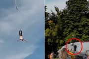 100mのバンジージャンプ中に器具が壊れ男性が落下！その時の様子を撮影した動画が話題に！