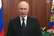 海外「ロシアで反乱が起きたと国民に演説するプーチン」