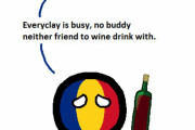 【ルーマニア】自分と飲むよ【ポーランドボール】