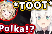 尾丸ポルカ、カズー(アフリカの楽器)で白上フブキをめっちゃ妨害してしまうｗｗｗ【ホロライブ】