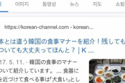 【食事マナー日本ＶＳ韓国】韓国人「日本人が韓国人の食事マナーを“犬食い”だと侮辱！一方韓国人は、日本人の食べ方は“乞食”と反論！」　韓国の反応