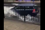 どうして行けると思ったのか。大雨で水没した道を強引に進もうとする車。海外の反応
