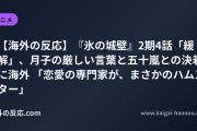 【海外の反応】『氷の城壁』2期4話「緩解」、月子の厳しい言葉と五十嵐との決着に海外 「恋愛の専門家が、まさかのハムスター」