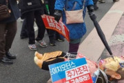 韓国人「韓国人が尹大統領の人形を傘で突き刺す蛮行！」大統領夫妻サンドバッグをハンマーで殴打する子供まで現れ韓国で大炎上！　韓国の反応