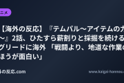 【海外の反応】『テムパル～アイテムの力～』2話、ひたすら薪割りと採掘を続けるグリードに海外 「戦闘より、地道な作業のほうが面白い」