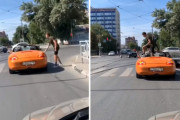 【ヤラセ？】横断歩道の上にオープンカーが止まって邪魔に→歩行者が驚きの行動に