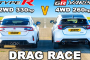 【海外の反応】シビックタイプRとGRヤリスでドラッグレースしてみた！
