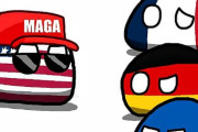 【アメリカ】赤い帽子の中【ポーランドボール】
