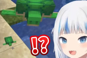 がうる・ぐら、マインクラフトで子亀を見つけた時の反応がカワイイ！！【ホロライブ】