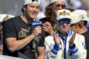 【海外の反応】大谷翔平が流暢な英語でファンにスピーチ「彼と山本は可愛いなぁ…」