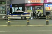 韓国人「仁川で刃物を持った2人が検問中に逃亡する様子」