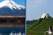 【コピー国家】中国、「偽富士山」を白ペンキで作ってネット騒然