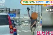 「ドアミラー獲ったどー！！！！」交通トラブルでドアミラーを殴りもぎ取る男