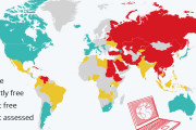 海外「アジアは日本だけか」 『ネット上に自由がある国』を示した世界地図が話題に
