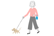 日本の「お婆ちゃんを犬が散歩させるイラスト」が可愛すぎるｗｗｗ【台湾人の反応】