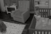 早朝に目が覚めて泣きはじめてしまった女の子、そこにやってきたワンコの行動が優しい(∗ˊωˋ∗)