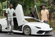 廃材を利用しランボルギーニのレプリカを自作したインド人男性、しかもちゃんと走る！
